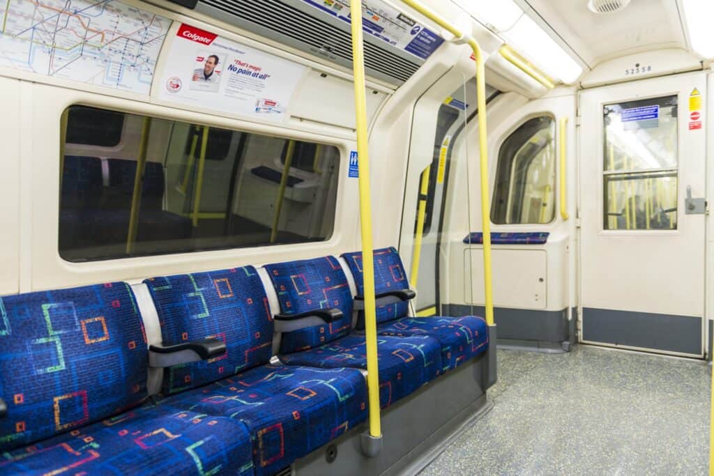 An empty Northern Line train